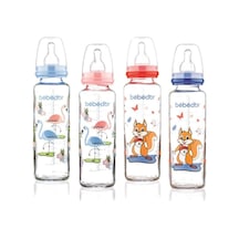 Tr Desenli Cam Biberon Silikon Emzik, 250 Ml
