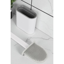 Beyaz Renk Klozet Temizleme Fırçası Bükülebilir Silikon Wc Klozet Fırçası Beyaz