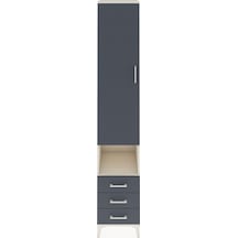 Hyperion Dolap 3 Raflı 3 Çekmeceli Tek Kapaklı 44x44x243 Aytaşı-antrasit Aytası