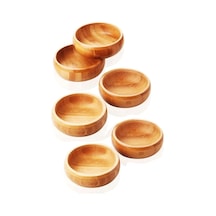 Bambu Yuvarlak 6 lı Lüks Çerezlik 9 5 x 3 cm