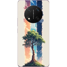 Honor Magic 7 Lite Uyumlu Yalnız Ağaç Dört Mevsim Baskılı Silikon Kılıf Renkli