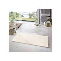 Rachel Carpet Banyo Paspası 1 Adet 50x80 Peluş Kaymaz Taban Yıkanabilir Banyo Halı Banyo Paspası, Krem Diğer