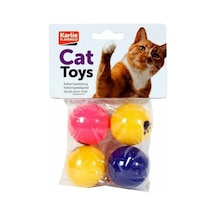 Karlie 4 CM Pinpon Topu Kedi Oyuncağı 4'lü Çok Renkli