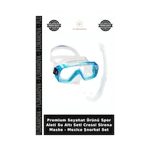 Premium Seyahat Ürünü Spor Aleti Su Altı Seti Cressi Sirena Maske - Mexico Şnorkel Set Clear-Aquamarıne