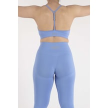 Nature The Brand Ntb İp Askılı V Yaka Sporcu Sütyeni, Fitness, Yoga, Pilates, Koşu, Antrenman Mavi