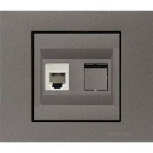 Ovivo Grano Metalik Antrasit Rj45 Cat6 Tekli Data Prizi