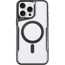 Apple iPhone Uyumlu  11 Pro Max Uyumlu Kılıf Boyi Magsafe Silikon Kapak - Siyah
