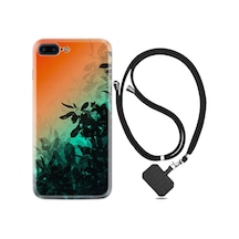 Apple Uyumlu iPhone 7 Plus 8 Plus Kılıf Boyun Askılı Güzel Çiçekler 1712