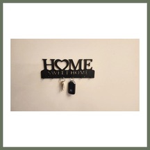 Bezos 3d Baskı Home Sweet Home Yazılı Anahtarlık Duvar Askısı Kalpli Anahtar Askısı Siyah Bezos1