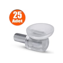 Vantuzlu Raf Pimi Şeffaf Cam Tutucu Mobilya Dolap Pimi 25 Adet