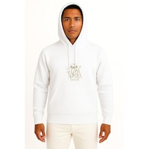 Kapüşonlu Cosa Nostra Cigar Club - İtalia Göğüs Tasarımlı Unisex Sweatshirt Beyaz