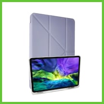 Bezos Apple iPad Uyumlu 10.2 8.nesil Kılıf Kalemlikli Mars Tablet Kılıfı - Lila Dmc