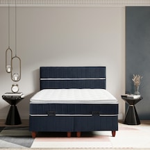 Çift Kişilik Stil Lacivert Yatak Baza Başlık Seti 3 Ü Bir Arada Konuma Özel Teslimat 150 x 200 CM