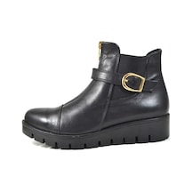 Beety 201 Hakiki Doğal Deri Siyah Casual Kadın Bot