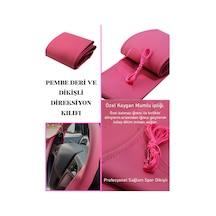 One Vıp Sale Fiat Siena Pembe Deri Dikiş Direksiyon Kılıfı Prime Kalite Çok Renkli