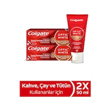 Colgate Optic White Kahve, Çay ve Tütün Kullanıcıları için Beyazlatıcı Diş Macunu 50 ml x 2 Adet