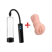 Truva Shop Passion Pump Man Otomatik 22 Cm Usb Şarjlı Penis Pompası + Vajina Mastürbatör