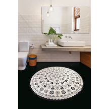 Venıce Siyah Djt Çap 100 Cm Banyo Halısı Çok Renkli