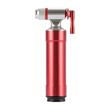 Bisiklet İçin Co2 Hızlı Şişirici - Presta/schrader Valf Uyumlu, Taşınabilir, Kırmızı Temel Model Gaz Şişesi Yok