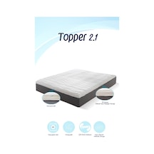 Topper 2.1 - Visco Yatak Pedi - Soft Hafızalı %100 Visco Sünger - Yıkanabilir Fermuarlı Kılıflı