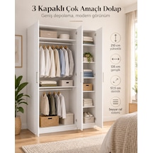 3 Kapaklı Dolap Çok Amaçlı Beyaz