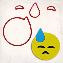 Emoji Terleme Detay Kurabiye Kalıp Seti 4 Lü KIrmızı