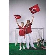 Defacto V Yaka Kısa Kollu Türkiye Baskılı Kırmızı Tişört Kız Çocuk I1120a826smrd62 Kırmızı-rd62