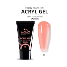 Momo Professional Protez Tırnak İçin Poly Gel Poli Jel Acryl Gel No.06 Yarı Şeffaf Somon 30 Gr