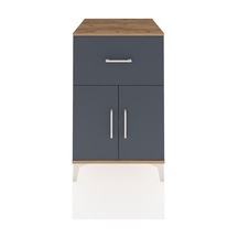 Kronos Komodin Tek Raflı Tek Çekmeceli 2 Kapaklı 60x59x96 Çam-antrasit Atlas Çam