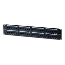 Dn-91648u 19 Inch Cat 6 Utp Patch Panel, Zırhsız, 48 Port Rj45, 8p8c, Lsa, 2u Siyah