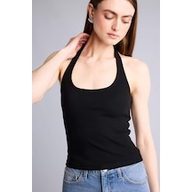 Defacto Fıtted Halter Yaka Fitilli Kaşkorse Atlet H8088ax26smbk81 Siyah-bk81