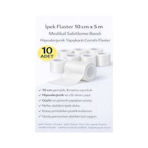 İpek Flaster 10 Cm X 5 M 10 Adet Medikal Sabitleme Bandı Hipoalerjenik Yapışkanlı Cerrahi Flaster