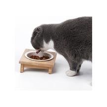 Sones Bambu Ve Ahşap Seramik Kedi Kase Evcil Hayvan Malzemeleri