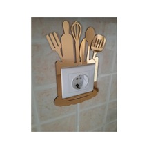 Dekoratif Mutfak Priz Kenarı Süsü Altın Pleksi 1 Adet 13x20cm Kendinden Yapışkanlı Akrilik Altın