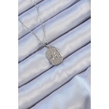 Dodes Dodes 316l Çelik Zincir Gümüş Renk Zirkon Taşlı Kutup Yıldızlı Vintage Kolye Tg27bko9124 Çok Renkli