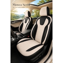 Citroen C4 2020+ Uyumlu Monza Serisi Bej Siyah Oto Koltuk Kılıfı