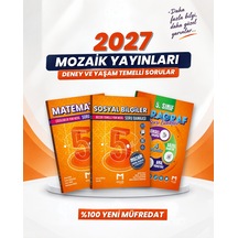 Mozaik Yayınları 2027 5. Sınıf Matematik + Sosyal Bilgiler + Paragraf Yeni Müfredat Bağlam Temelli Soru Bankası Seti 3 Kitap