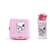Snoopy Pembe Matara Ve Beslenme Kabı Çok Renkli