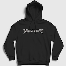 Presmono Unisex Logo Megadeth Kapüşonlu Sweatshirt Siyah