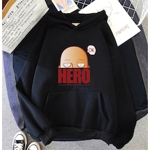 Anime Saitama Ok Kapşonlu Sweatshirt Siyah