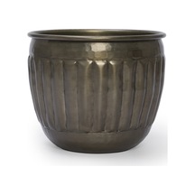 Yargıcı Kabartmalı Formlu Metal Saksı 20x18 Cm 26knha1075n St