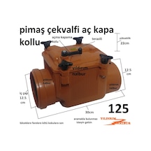 Çekvalf Plastik 125 Lik Logar Klape Çekvalf Mandallı Metal Kapak