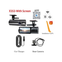 Arabalar İçin 2 Kanal Araba Dvr'ı 1080p Dash Kamera Wıfı App Kamera İçin Araç None X353-wıth Screen