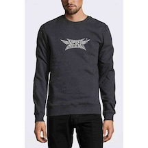 Babymetal Logo Baskılı Füme Antrasit Erkek Sweatshirt