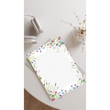 20 Adet 20x28 cm Boyutunda Çiçekli Mektup Kağıdı/not Kağıdı Model 5