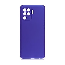 Lexroo Oppo Reno 5 Lite Premier Silikon İnce Kılıf - Saks Mavi