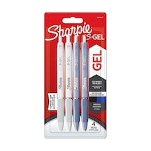S-gel Jel Kalem 0.7 Mm Uç, Buz Mavisi & Beyaz İnci 4&apos Lü Paket, Siyah & Mavi Mürekkep 124-Pembe