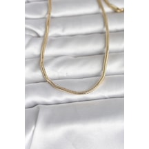 Cm 14k Gold Renk Yılan Zincir Model 60 Cm Kadın Kolye - Tj-bko10995 Çok renkli 60069099