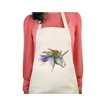 Unicorn Baskılı Su İtici Özellikli Mutfak Önlüğü
