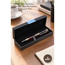 5 Adet Kutulu Tekli Tükenmez Kalem 14 Cm Yazı Kalemi, Ofis Ve Okul Kullanımı İçin Ballpoint Pen 1